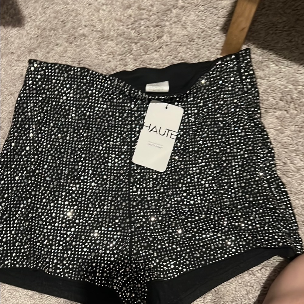 SHEIN HAUTE rhinestone shorts